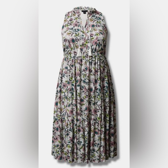 Torrid, Sz 00|M/L|10, Midi Wash Gauze Tiered Dress - NWT - Picture 4 of 8